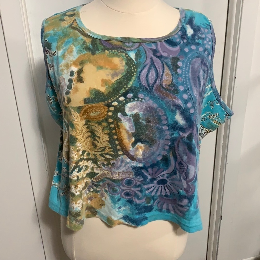 Kaktus knit T shirt 3X colorful shirt sleeve